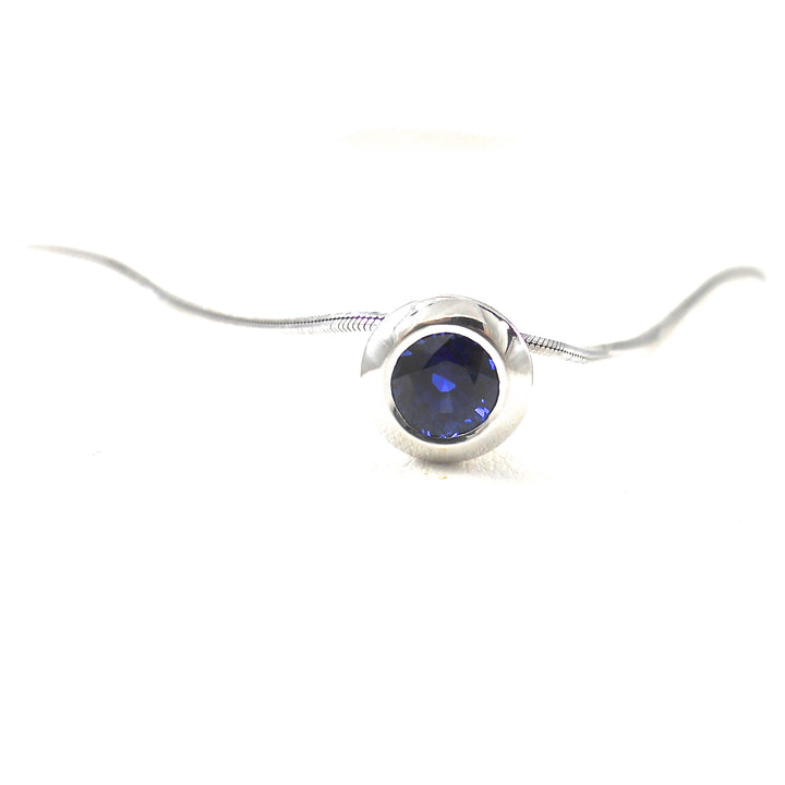 sapphire bezel set pendant