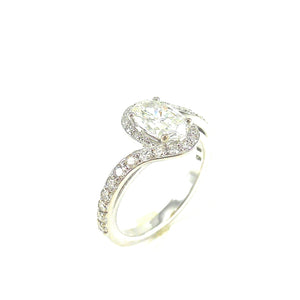custom engagement ring prong center halo diamond accents