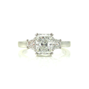 three stone engagement ring handcrafted