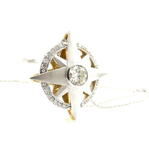 yellow and white gold reversible pendant