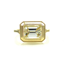 Load image into Gallery viewer, solitaire engagement ring bezel-set, East to West center stone 