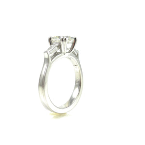 custom handcrafted three stone engagement ring