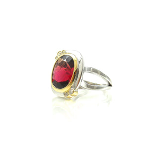 Handcrafted Raspberry Rubelite Tourmaline Ring