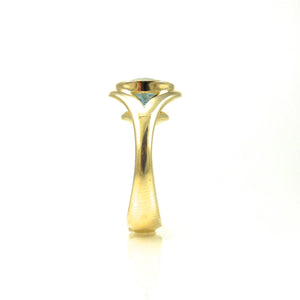 custom Aquamarine Ring in yellow gold setting