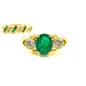 Emerald Engagement Set