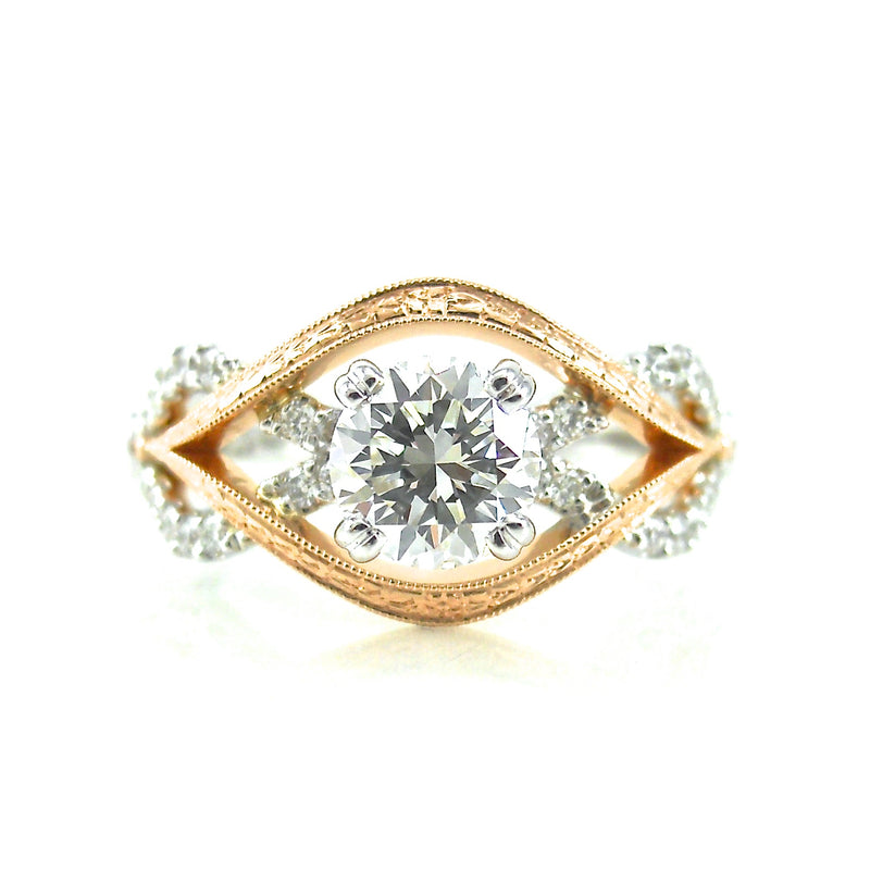 rose gold and diamond solitaire engagement ring