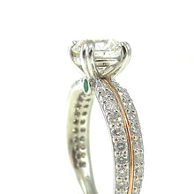 Load image into Gallery viewer, Diamond Engagement Ring with Emerald Accents