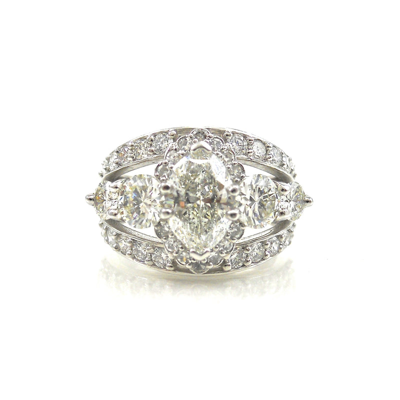Marquise Scalloped Halo Dream Ring