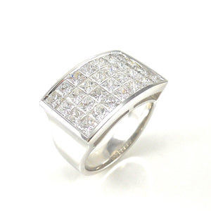 custom handcrafted Invisible set diamond ring