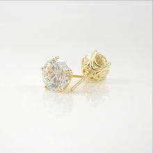 Load image into Gallery viewer, 4.02ct diamond studs featured in custom-designed 14k yellow-gold baskets