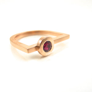 Modern Ruby Rose Gold Ring