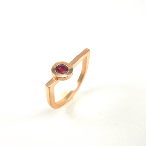 Custom Handcrafted modern ruby rose gold ring