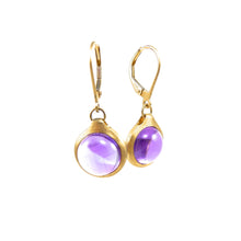 Load image into Gallery viewer, amethyst earrings 14k yellow-gold