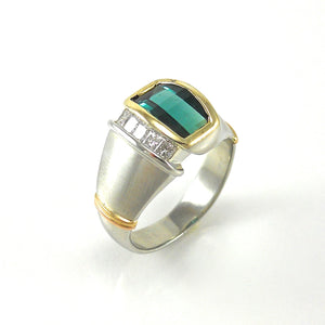 custom emerald and diamond mans ring