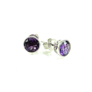 Custom Designed Amethyst Stud Earrings