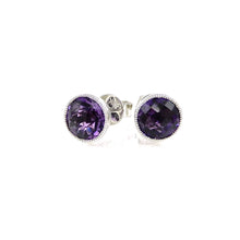 Load image into Gallery viewer, Amethyst Stud Earrings