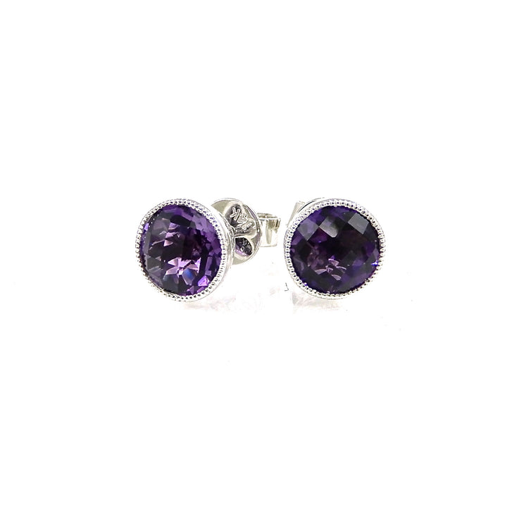 Amethyst Stud Earrings