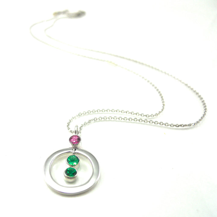 Emerald and Ruby Bithstone Necklace