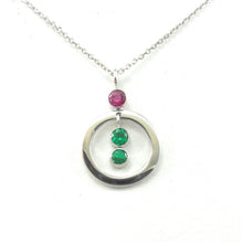 Load image into Gallery viewer, Emerald and Ruby Bithstone Necklace