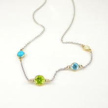 Load image into Gallery viewer, turquoise, opal, peridot, and blue topaz necklace