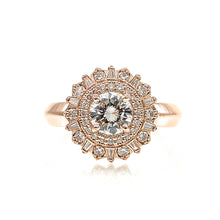 Load image into Gallery viewer, STARBURST HALO DIAMOND ENGAGEMENT RING