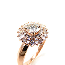 Load image into Gallery viewer, ROSEGOLD HALO ENAGEGEMENT RING 
