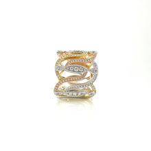 Load image into Gallery viewer, tri colored diamond band
