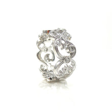 Load image into Gallery viewer, Custom Scrollwork and Miligrain Diamond Ring