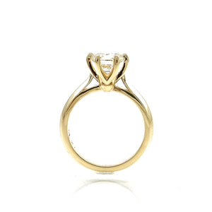 crown setting diamond solitaire engagement ring yellow gold