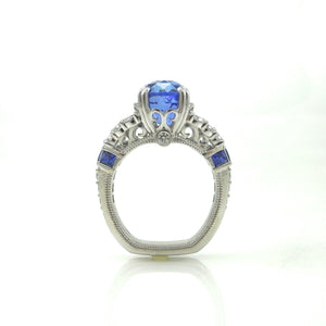 custom designed 9 carat Ceylon Sapphire Ring