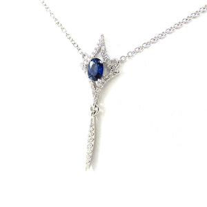 14k white gold sapphire necklace