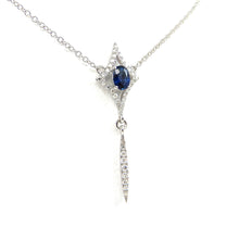 Load image into Gallery viewer, 14k white gold sapphire and diamond necklace