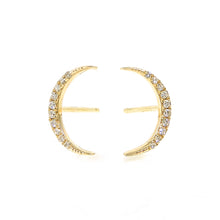 Load image into Gallery viewer, Diamond Moon Studs