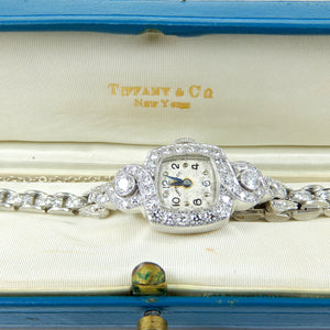 antique Tiffany's platinum watch with 2.21 carats of diamonds
