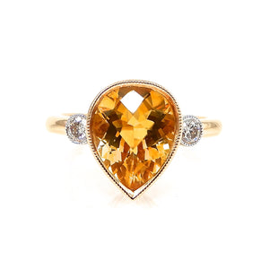 Citrine & Diamond Ring