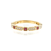 Load image into Gallery viewer, 14k yellow gold ruby and diamond ring