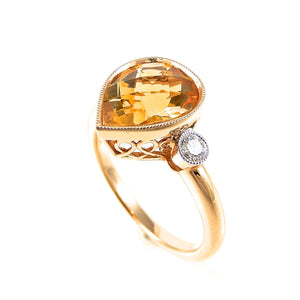 Citrine & Diamond Ring