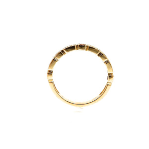 Custom 14k yellow gold ruby and diamond ring