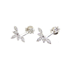 Load image into Gallery viewer, Diamond Leaf Front/Back Earrings
