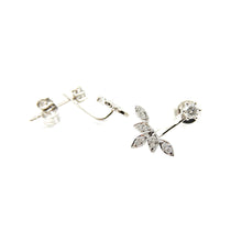 Load image into Gallery viewer, Diamond Leaf Front/Back Earrings