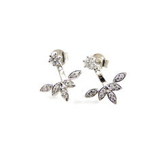 Load image into Gallery viewer, Diamond Leaf Front/Back Earrings