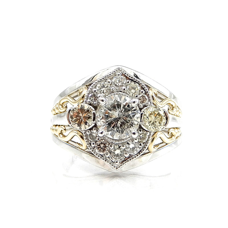 Diamond Dream Ring with Scrollwork accents