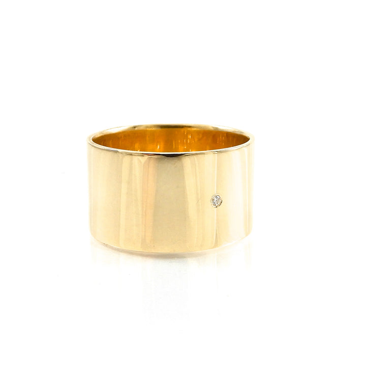 wide yellow-gold wedding ring