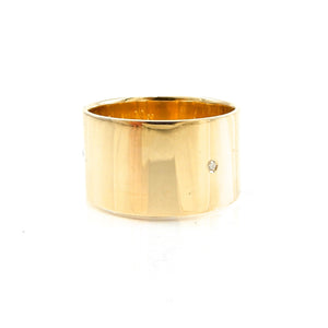 custom designed wide yellow-gold wedding ring