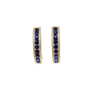 custom custom .82ct sapphire hoop earrings in 14k yellow-gold