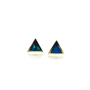 Triangle Opal Studs Handmade