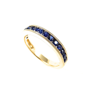 14k yellow gold sapphire anniversary band