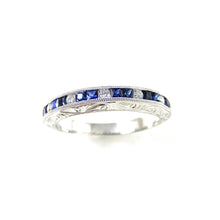 Load image into Gallery viewer, Platinum and Diamond Sapphire Band