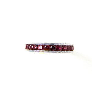 Ruby Stackable Band with Miligrain