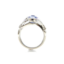Load image into Gallery viewer, custom floral sapphire engagement ring